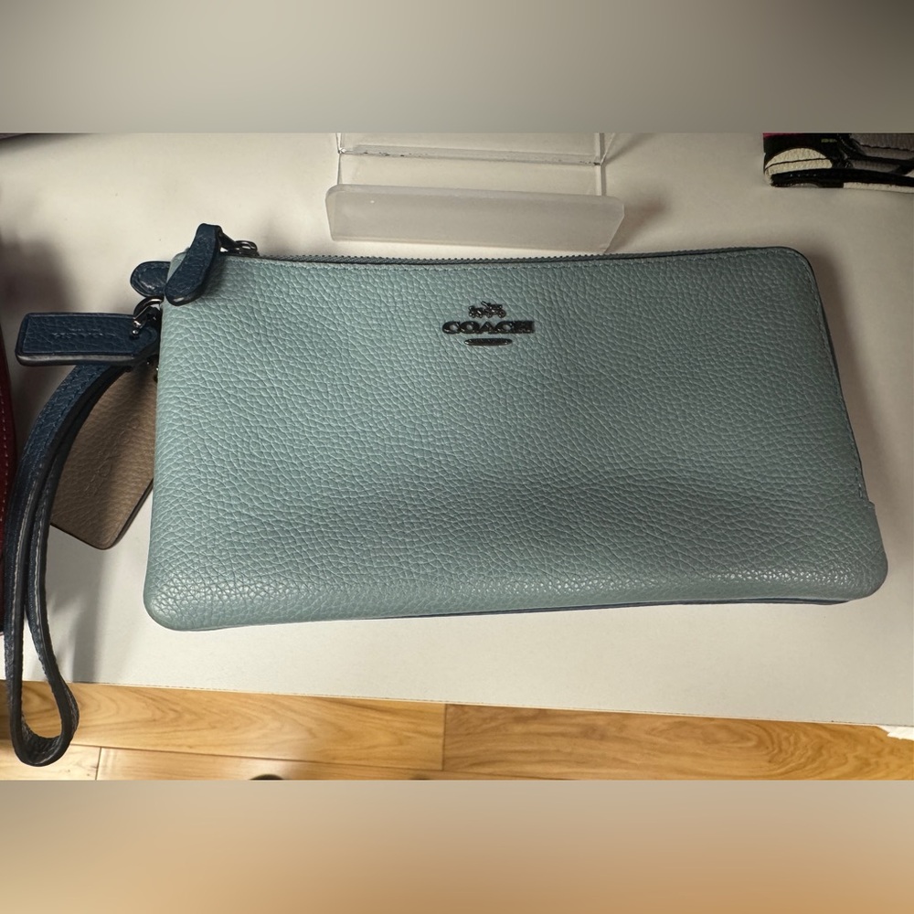 Coach Blue Leather wristlet